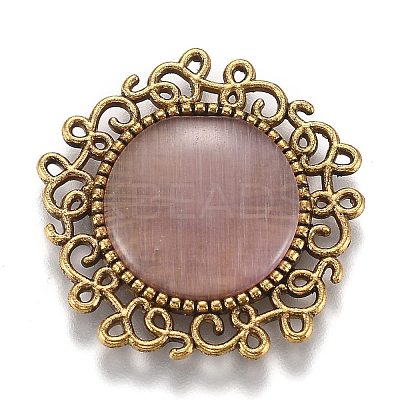 Hollow Retro Plastic Imitation Cat Eye Cabochons KK-Z004-01B-AG-1