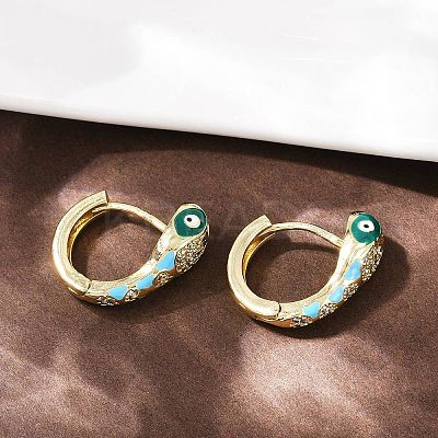 Brass Micro Pave Cubic Zirconia Hoop Earrings EJEW-B146-02G-10-1