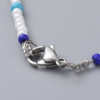 Glass Seed Beaded Necklaces NJEW-JN02596-02-1