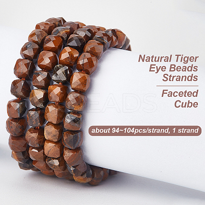 1 Strand Natural Tiger Eye Beads Strands G-OC0005-50-1