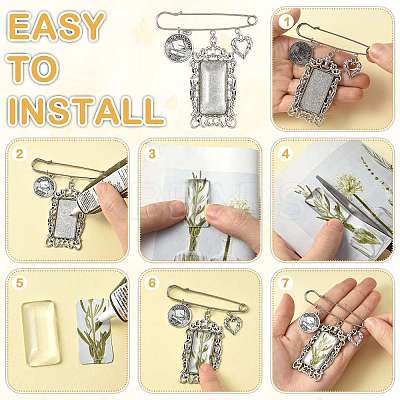 DIY Rectangle Pendant Making Kits DIY-FS0009-40-1
