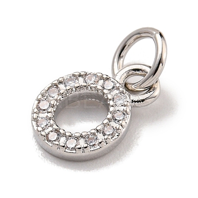 Initial Letter Brass with Cubic Zirconia Charms KK-Q814-26O-P-1