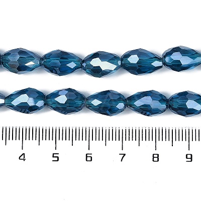 Transparent Electroplate Glass Beads Strands X-EGLA-N013-T6mm-B25-1