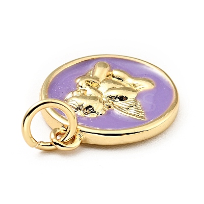 Brass Enamel Pendants KK-G416-38G-03-1