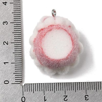 Christmas Flocky Opaque Resin Pendants RESI-F062-04E-1