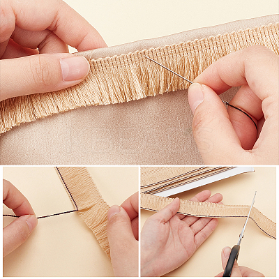 25M Polyester Tassel Lace Ribbon OCOR-WH0082-192A-1