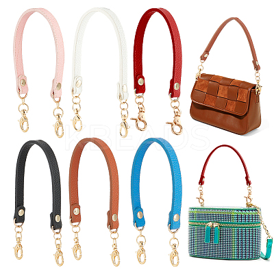 6Pcs 6 Colors PU Imitation Leather Bag Handles FIND-PH0009-50-1