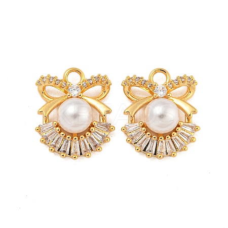 Brass Micro Pave Cubic Zirconia Pendants KK-U036-14G-1