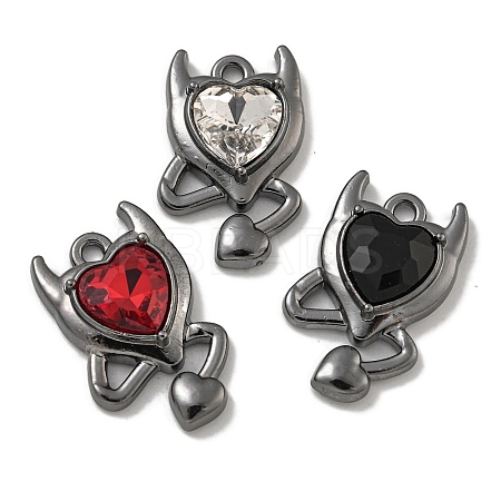 Rack Plating Alloy Rhinestone Pendants PALLOY-F312-14B-1