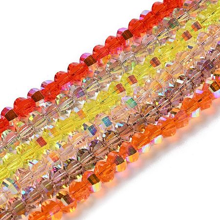 Transparent Electroplate Glass Beads Strands GLAA-Q099-C01-M01-1
