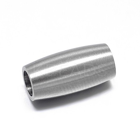 Tarnish Resistant Column 304 Stainless Steel Magnetic Clasps with Glue-in Ends STAS-D059-15C-1