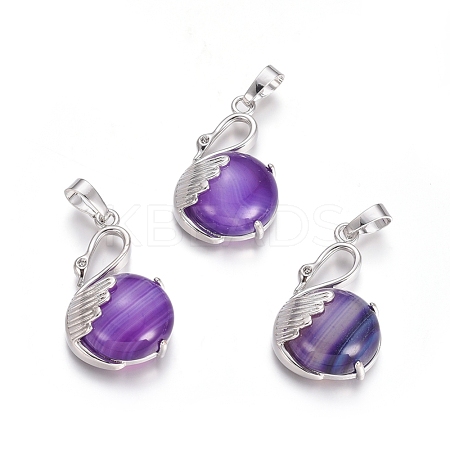 Natural Agate Pendants G-L512-N13-1