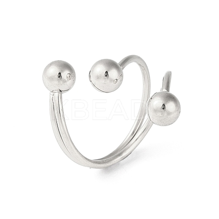 Non-Tarnish 304 Stainless Steel Round Open Cuff Rings RJEW-S418-05P-1