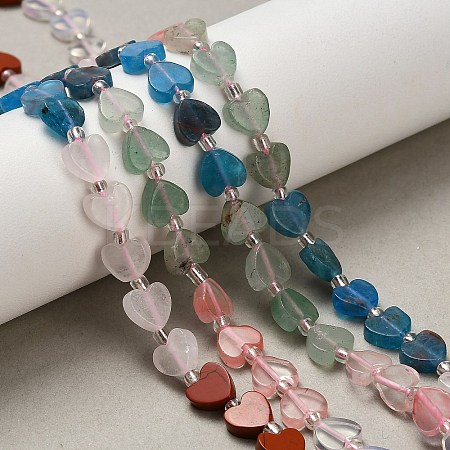 5 Styles Cherry Quartz Glasss & Natural Green Aventurine & Apatite & Rose Quartz & Red Jasper Beads Strands G-F811-A02-01-1