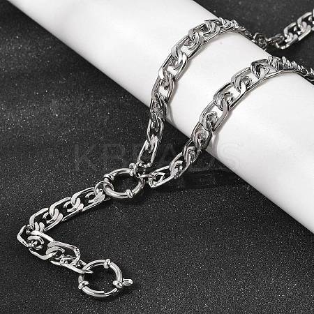 6.5MM 201 Stainless Steel Lumachina Chain Necklaces for Unisex NJEW-K302-07P-1