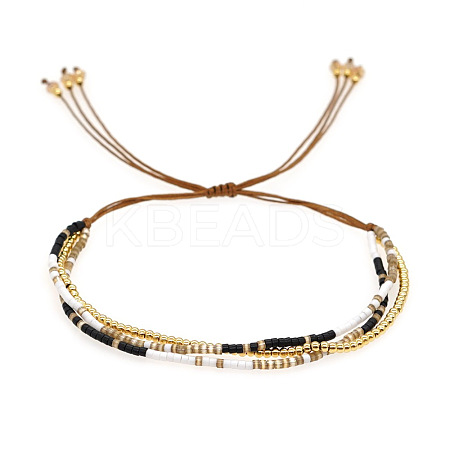 Bohemian Glass Seed Bead Double Layers Bracelets TJ8645-5-1