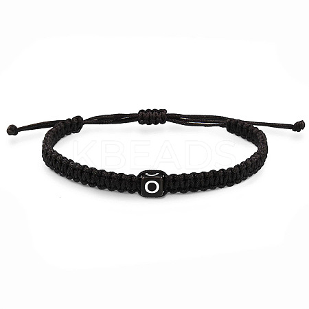 Cube with Letter Pattern Resin Beads Braided Bead Bracelets FS-WGC1D79-06-1