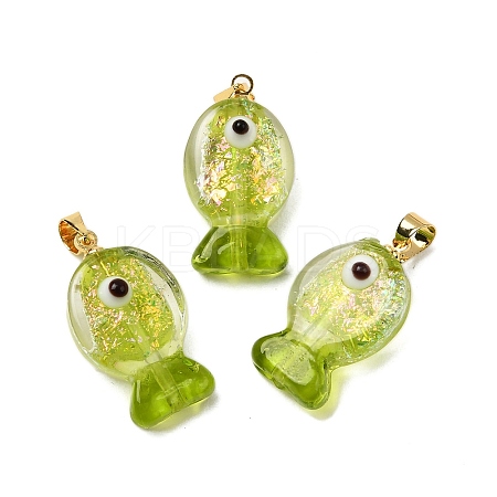 Handmade Dichroic Foil Lampwork Pendants X1-DICH-G001-01G-06-1