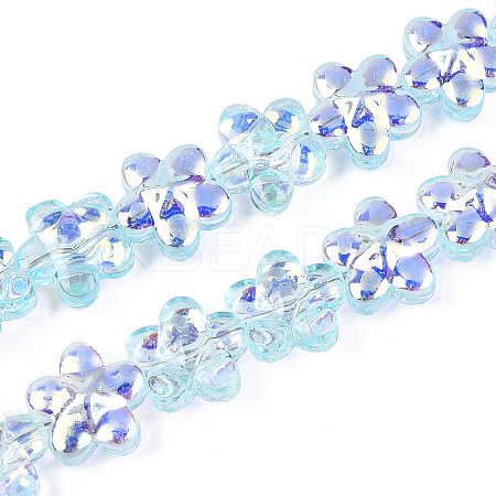 Transparency Electroplate Glass Beads Strands GLAA-T023-38A-06-1
