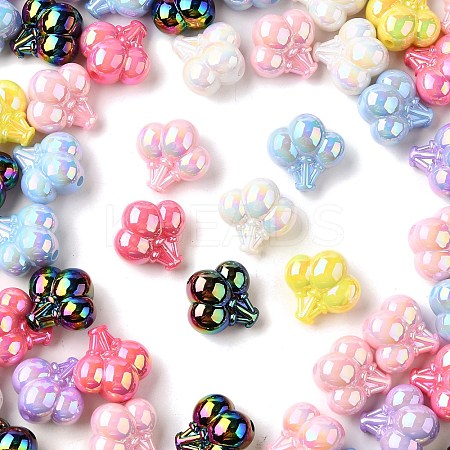 UV Plating Opaque Acrylic Beads MACR-F083-09-1