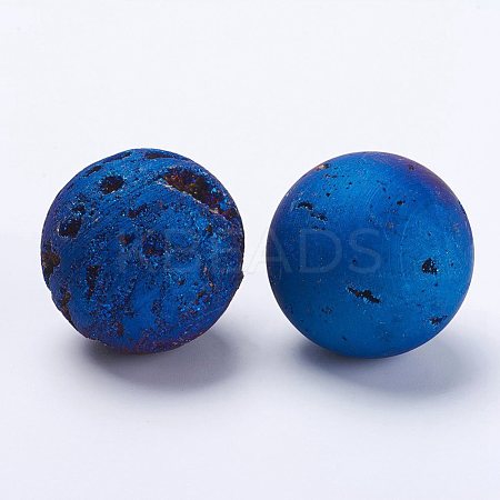 Electroplate Natural Druzy Geode Quartz Beads DJEW-K009-B06-1