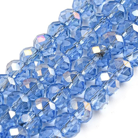 Electroplate Transparent Glass Beads Strands EGLA-A034-T6mm-H15-1