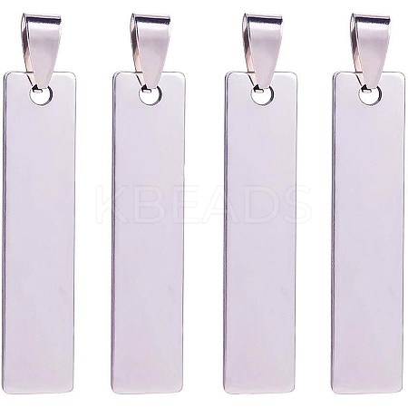 201 Stainless Steel Rectangle Stamping Blank Tag Pendants STAS-BC0002-20P-1