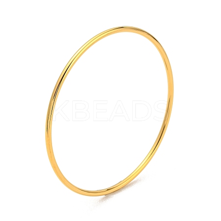 Ion Plating(IP) 304 Stainless Steel Simple Plain Bangle for Women BJEW-F461-01C-G-1