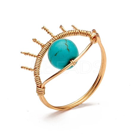 Synthetic Turquoise Rings Set for Women RJEW-TA00007-04-1