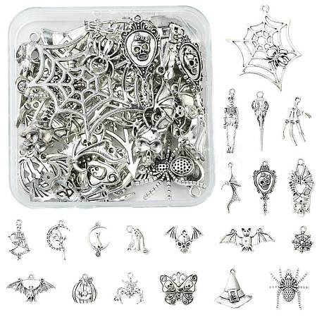 Halloween 40Pcs 20 Styles Tibetan Style Alloy Pendants FIND-FS0004-69-1