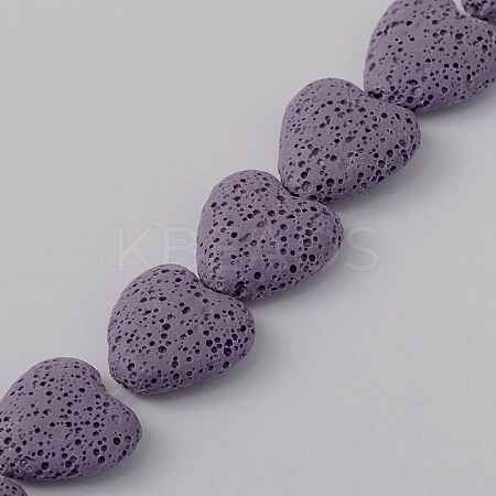 Dyed Natural Lava Rock Bead Strands G917-4-1