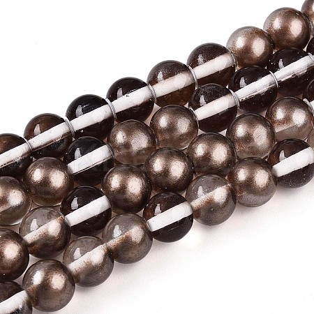 Baking Paint Transparent Glass Beads Strands DGLA-N011-8mm-09-1