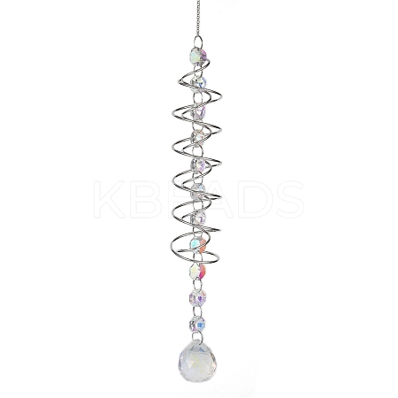 Spiral Alloy Hanging Ornaments HJEW-Q012-01C-1