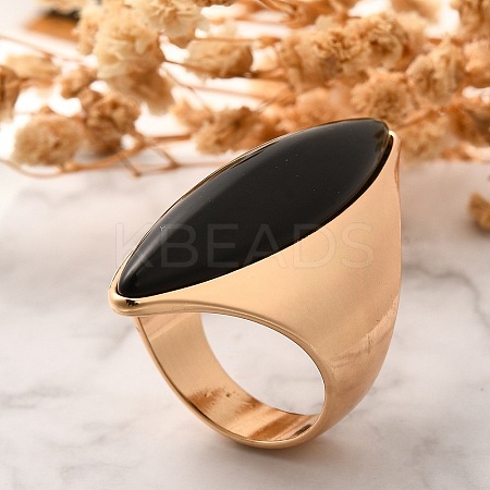 Resin Horse Eye Finger Rings LS-RJEW-R006-01G-03-1