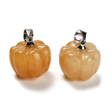 Natural Yellow Aventurine Pumpkin Charms G-K338-27P-04-1