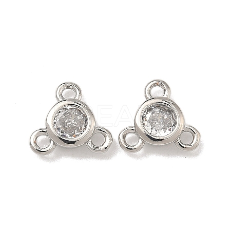 Brass Micro Pave Cubic Zirconia Flat Round Chandelier Component Links KK-B170-05P-03-1