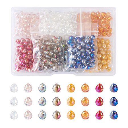 400Pcs 8 Style Electroplate Glass Beads Strands EGLA-BY0001-02-1
