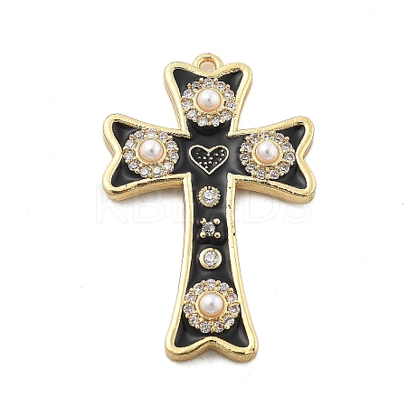 Brass Micro Pave Cubic Zirconia Pendants KK-L228-34G-02-1