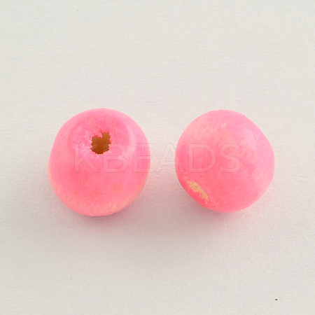 Dyed Natural Wood Beads WOOD-Q006-6mm-07-LF-1