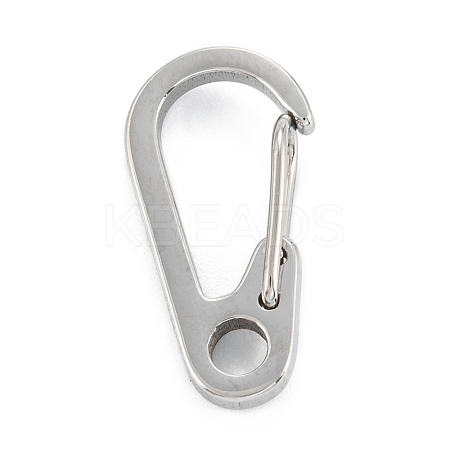 304 Stainless Steel Push Gate Snap Keychain Clasp Findings STAS-C024-11P-1