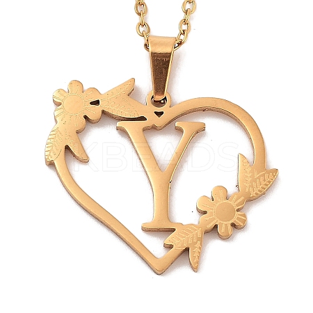 PVD Vacuum Plating 201 Stainless Steel Pendant Necklaces NJEW-R267-02Y-G-1