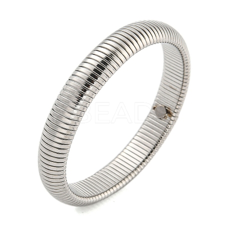 Non-Tarnish 304 Stainless Steel Spring Bangles for Women Men BJEW-U003-02D-P-1