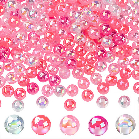 5 Colors Transparent Acrylic Beads MACR-PA0001-03B-02-1