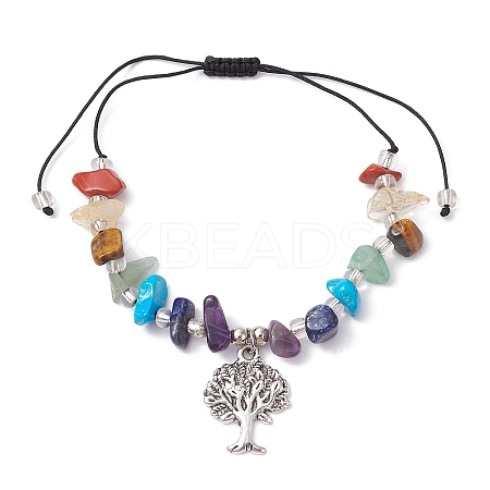Chakra Natural & Synthetic Gemstone Braided Bead Bracelets BJEW-JB09824-01-1