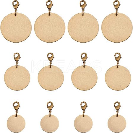 12Pcs 3 Style Brass Pendants HJEW-FH0001-11-1