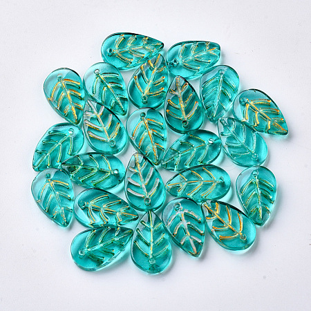 Transparent Spray Painted Glass Pendants GLAA-S054-002B-01-1