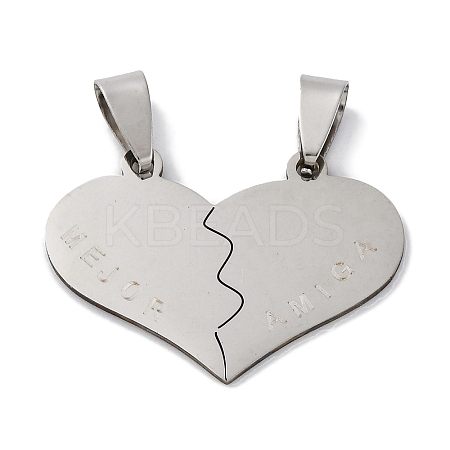 201 Stainless Steel Pendants STAS-Q342-51P-1