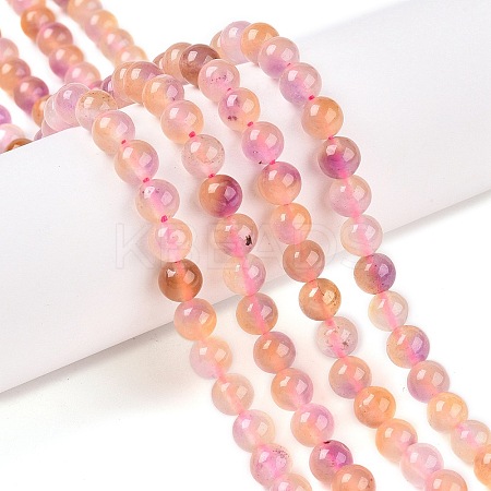 Dyed Natural White Jade Beads Strands G-T138-6mm-210-14-1
