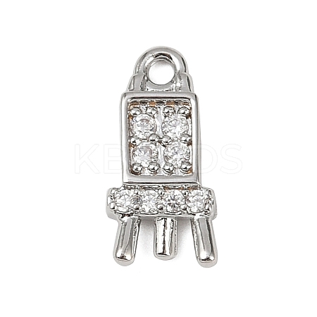 Brass Micro Pave Clear Cubic Zirconia Pendants LS-KK-L238-15P-1