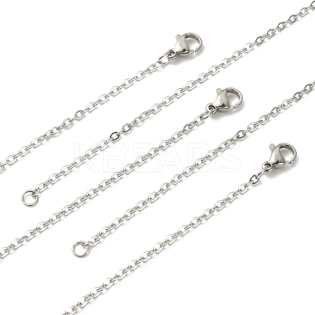 10Pcs 304 Stainless Steel Cable Chain Necklaces Set for Men Women STAS-YW0002-01P-1